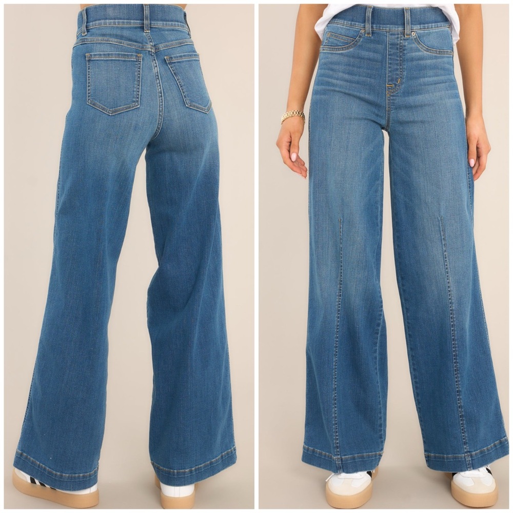 SPANX Blue Flare & Wide Leg Jeans - Picture 3 of 13